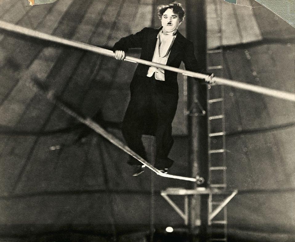 A scene from "The Circus" starring Charlie Chaplin.