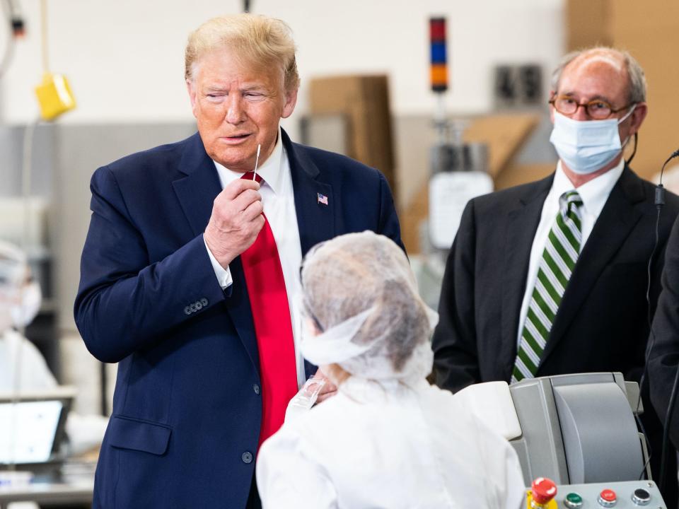 Trump coronavirus test swab