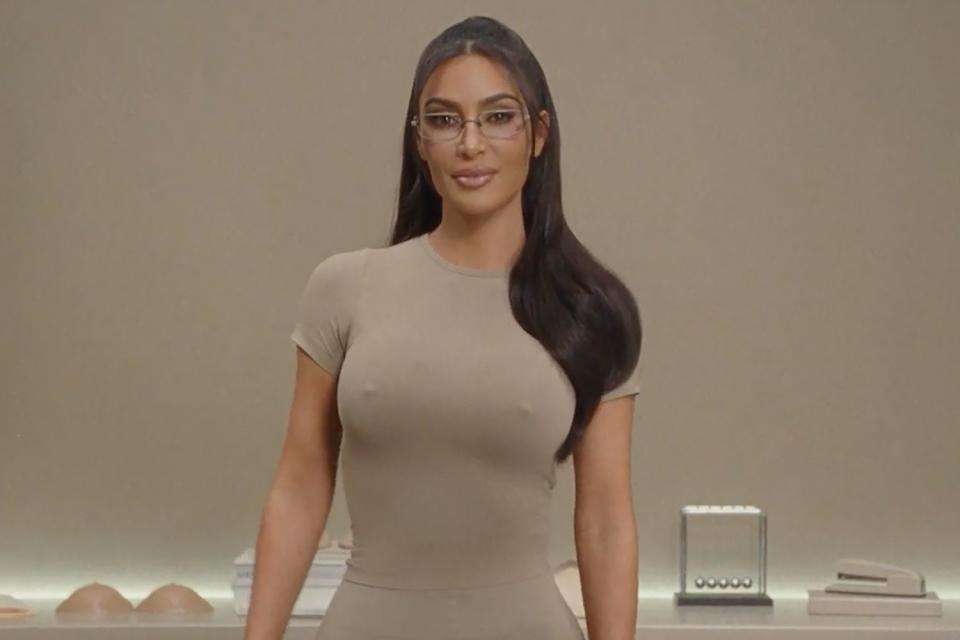 Watch Kim Kardashian Model Skims New Ultimate Push Up Bra Complete With A Built In Faux Nipple