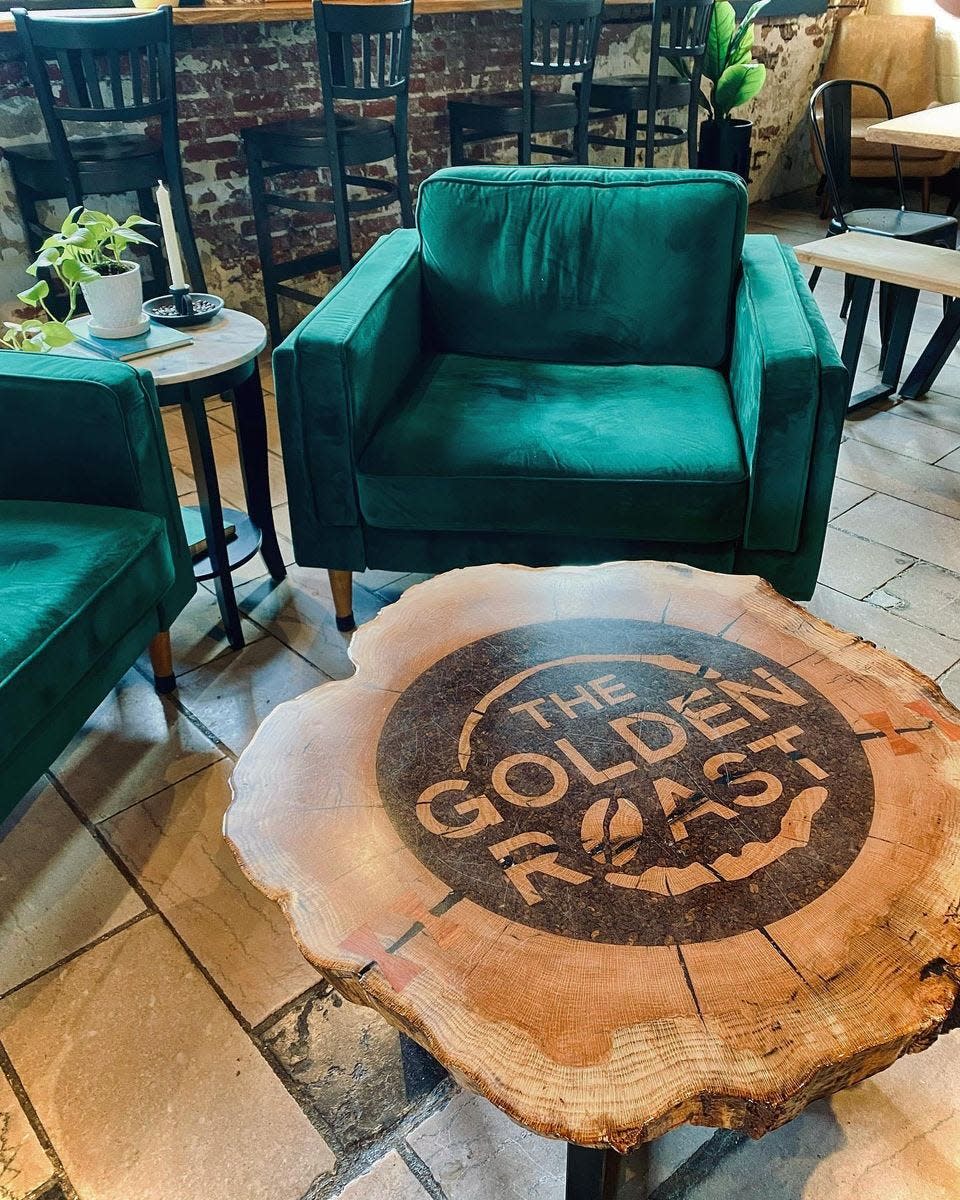 Wilson, a talented woodworker, placed several pieces of his artwork and most of the tabletops at his coffee shop at 10737 Hardin Valley Road.