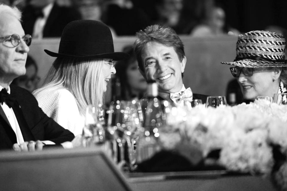 Steve Martin, honoree Diane Keaton, Martin Short and Meryl Streep attend American Film Institute's 45th Life Achievement Award Gala Tribute to Diane Keaton at the Dolby Theatre on June 8, 2017, in Hollywood.<p>Michael Kovac/Getty Images for AFI</p>