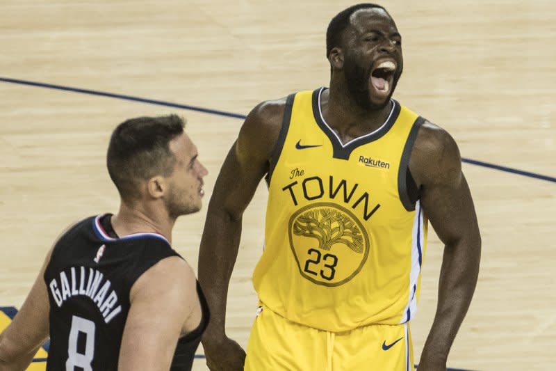 Golden State Warriors forward Draymond Green (R) returned Jan. 6 from a 16-game suspension. File Photo by Terry Schmitt/UPI