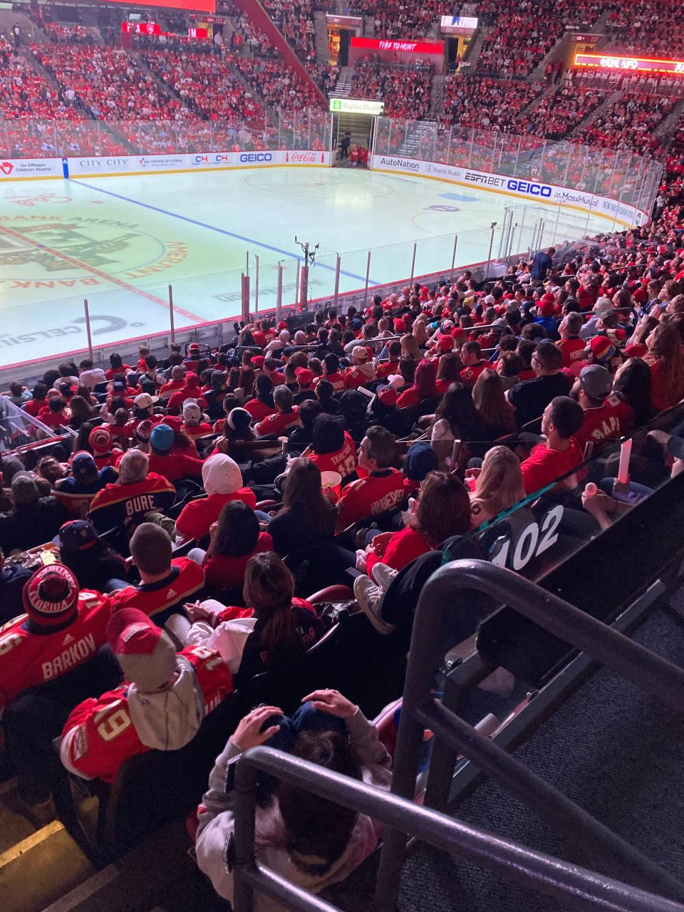 Florida Panthers fans gather at Amerant Bank Arena in Broward County to watch Game 4 of the Stanley Cup Final, which was played in Edmonton on June 15, 2024.