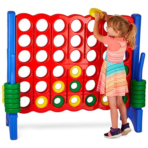 Giant 4 in a Row Connect Game - Storage Carry Bag Included - 4 Feet Wide by 3.5 Feet Tall - Oversized Floor Activity for Kids and Adults - Jumbo Sized for Outdoor and Indoor Play - Durable Waterproof (Amazon / Amazon)