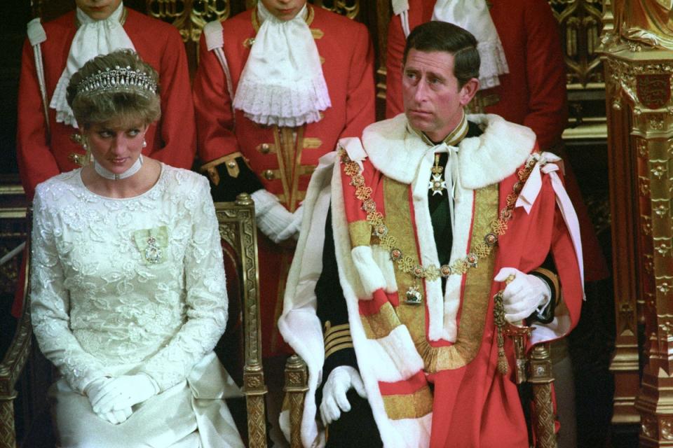 The Prince and Princess of Wales attend the State Opening of Parliament in 1991 (Tony Harris/PA) (PA Archive)