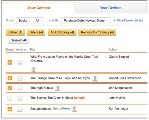 Amazon Family Library setup screen