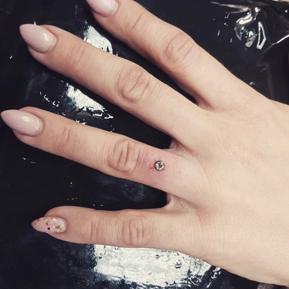 Would you get your engagement ring as a piercing? Photo: Instagram