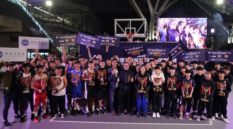 大專校院3X3籃球錦標賽暨亞洲大學3X3籃球錦標賽選拔閉幕大合影。大會提供