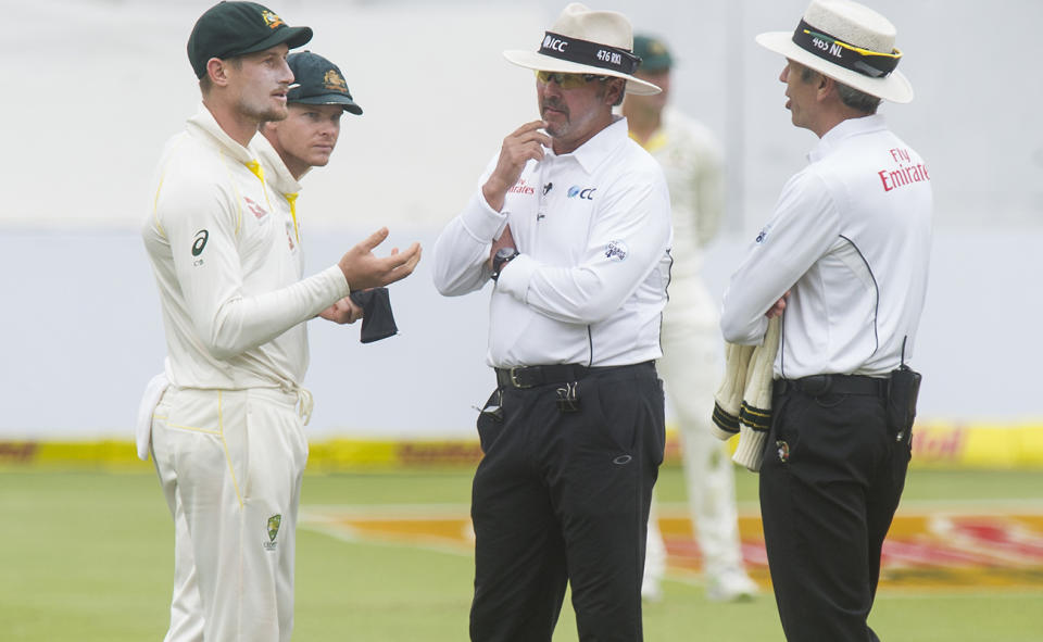 Cameron Bancroft, pictured here after he was caught rubbing sandpaper on the ball during the third Test between Australia and South Africa in 2018.