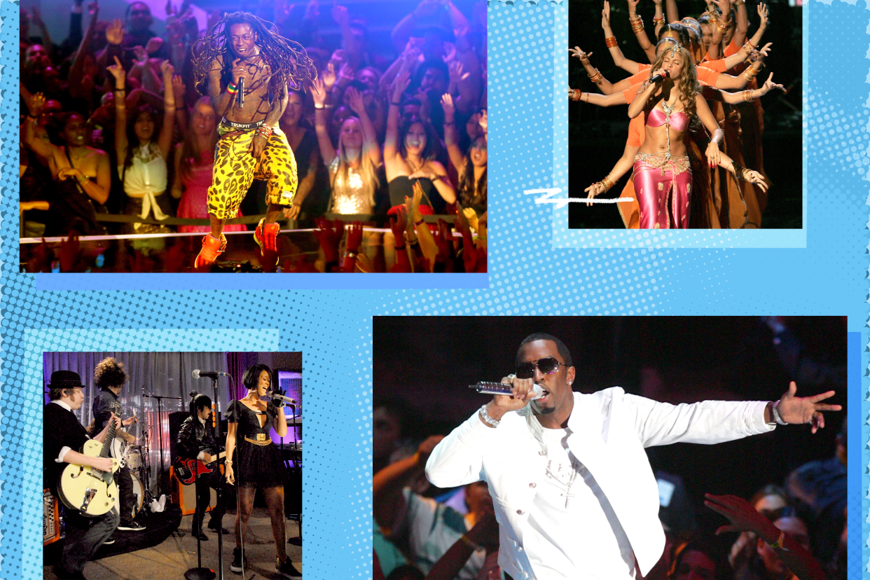 Lil Wayne, Shakira, Fall Out Boy and Diddy are all performing at the 2023 MTV VMAs for the first time in over a decade. (Getty Images)