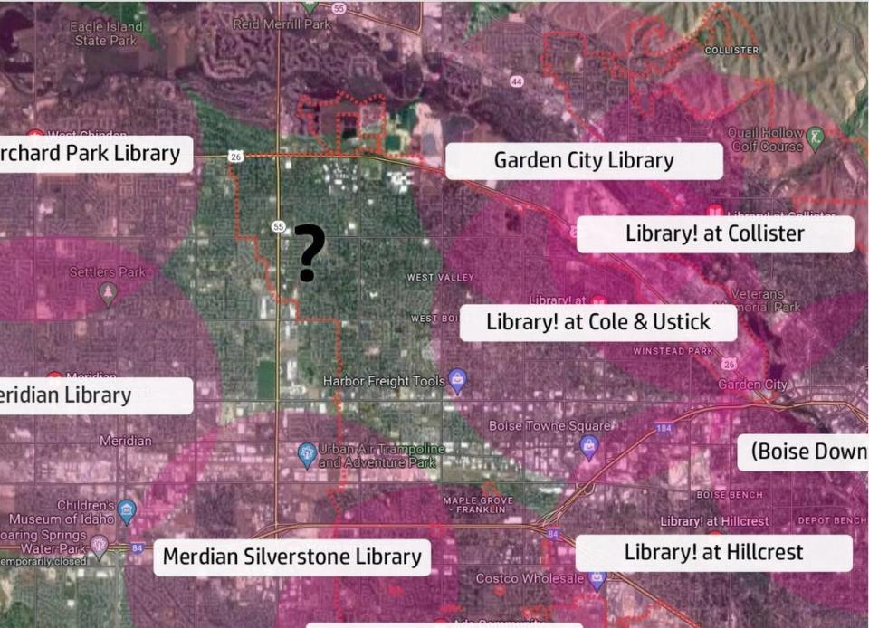 Some West Boise residents have created a map showing what they call the “library gap” in their part of town.