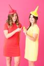 <p>She's the peanut butter to your jelly ... or in this case, the ketchup to your mustard (or vice versa). Add some bright color to your Halloween with these simple red and yellow costumes.</p><p><em><a href="https://studiodiy.com/2016/10/14/diy-hot-dog-costume/" rel="nofollow noopener" target="_blank" data-ylk="slk:Get the tutorial at Studio DIY »;elm:context_link;itc:0;sec:content-canvas" class="link ">Get the tutorial at Studio DIY »</a></em> </p>
