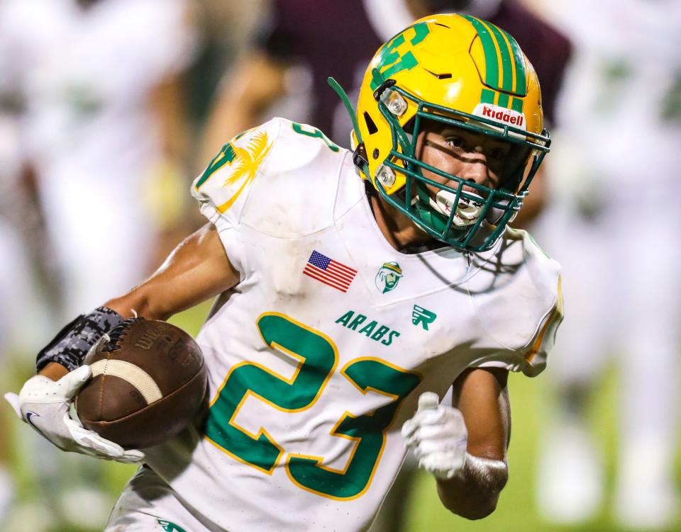 Coachella Valley's Aaron Ramirez, shown here on Sept. 2 versus La Quinta, was named the DVL's most valuable player for the 2022 season.
