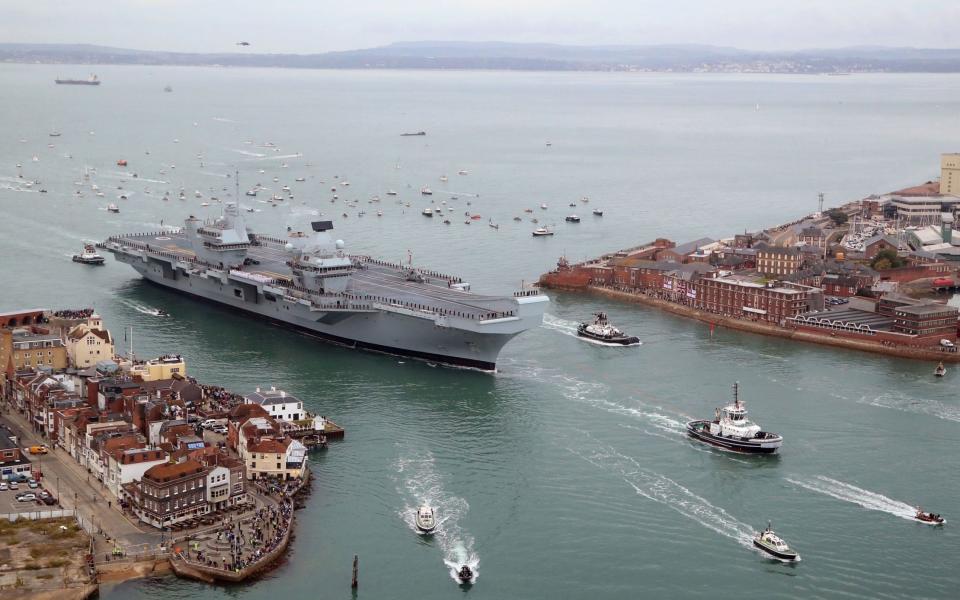 The UK's newest aircraft carrier, arrives in Portsmouth - Gareth Fuller/PA Wire