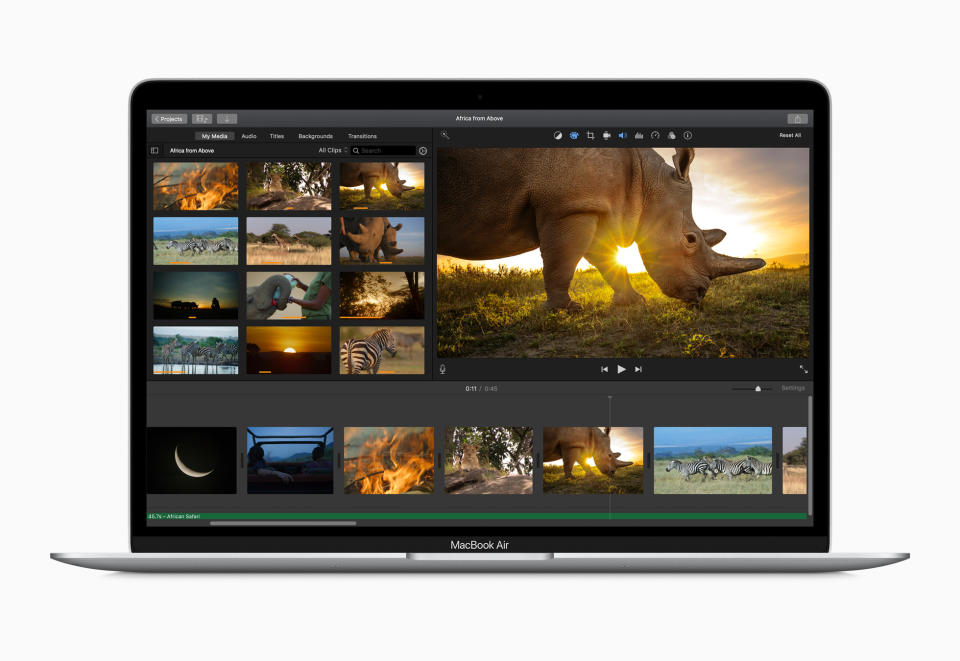 The MacBook Air now packs Intel's 10th-generation Core line of processors, and up to 2TB of storage. (Image: Apple)