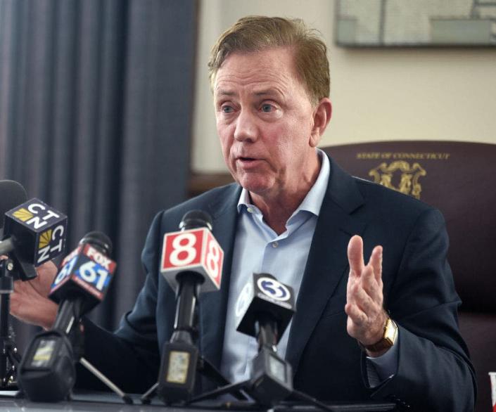 Connecticut Gov. Ned Lamont shown in this file photo in his Hartford office, has pledged to sign the abortion bill into law. <span class="copyright">Brad Horrigan/Hartford Courant/Tribune News Service via Getty Images</span>