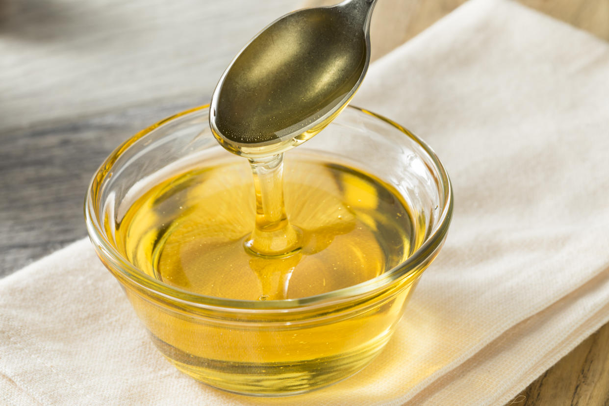 Raw organic sweet light agave syrup in a bowl. (Getty Images)