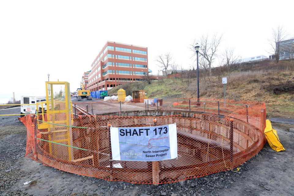 The access to shaft 173, which is part of the North Interceptor Sewer Project in Newburgh, is shown here on January 12, 2023. This will serve as the entry point for a tunnel boring machine that will contribute to the completion of the project.