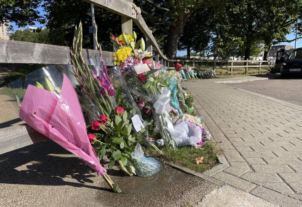 Floral tributes at Cator Park in Kidbrooke (Laura Parnaby/PA) (PA Wire)