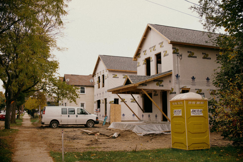 New affordable housing under construction in the Northside neighborhood of Kalamazoo, a project receiving funding from the Foundation for Excellence.<span class="copyright">Akilah Townsend for TIME</span>