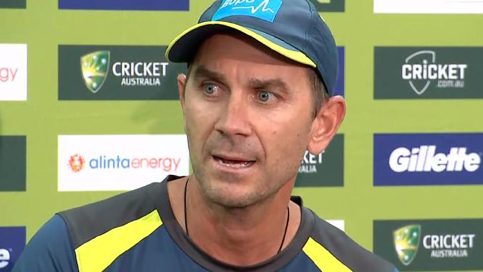 Justin Langer was fired up. Image: Fox Sports