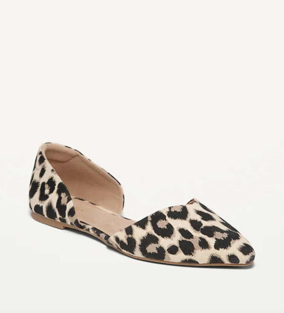 Canvas Leopard-Print D'Orsay Flats (Photo via Old Navy)