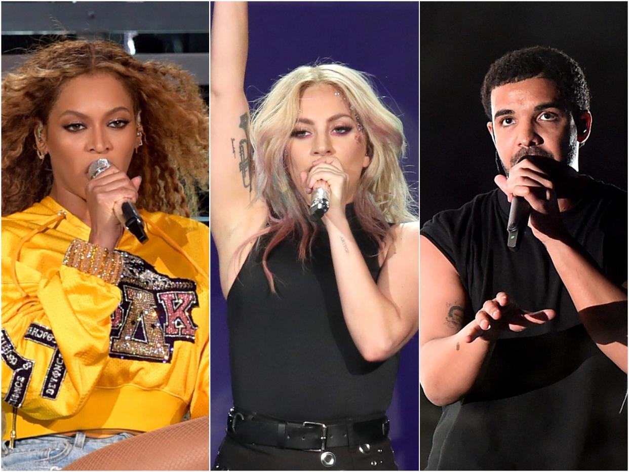 Beyoncé, Lady Gaga, Drake – Coachella headliners (Getty Images)