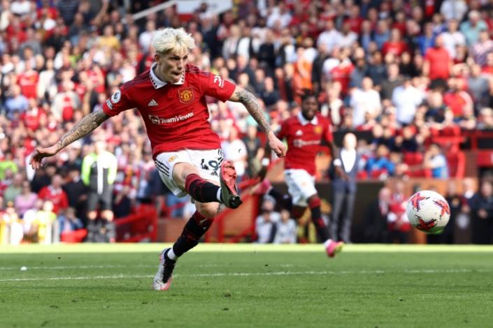 Alejandro Garnacho (centre) scored as Manchester United beat Wolves 2-0