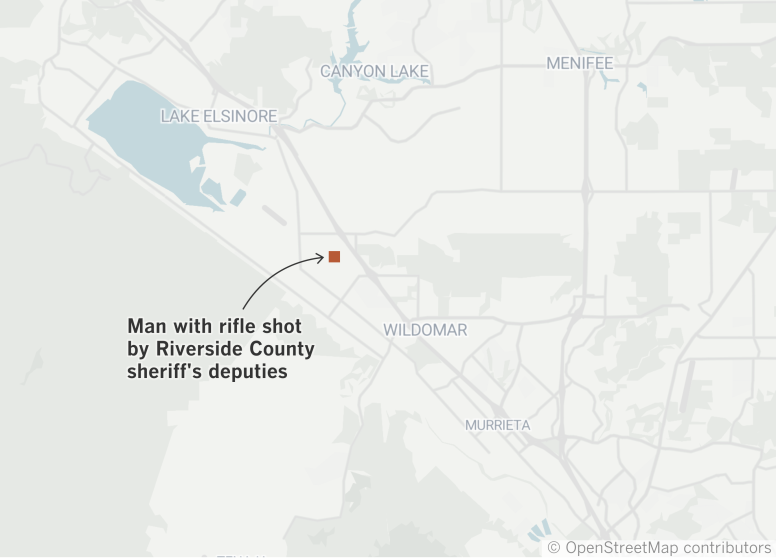 Man with rife shot by Riverside County sheriff's deputies