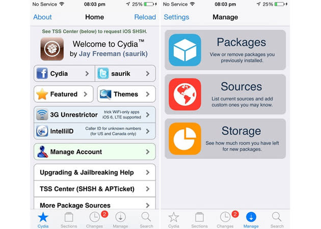 Cydia on iOS 7