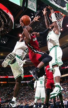 Dwyane Wade again struggled against the Celtics' defense, missing 11 of his 17 shots