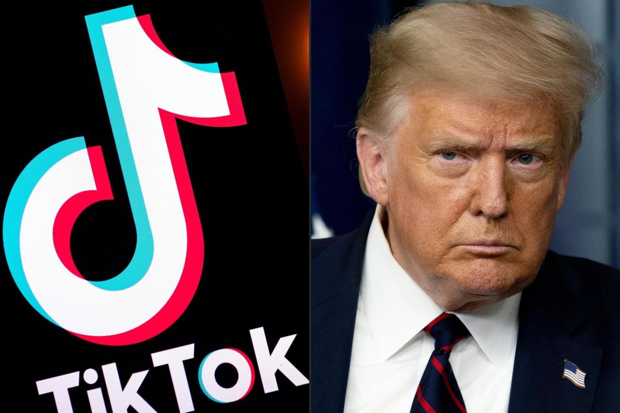 Donald Trump ordered that a ban on interacting with popular social media platform TikTok or its Chinese parent company will take effect in 45 days: AFP via Getty Images