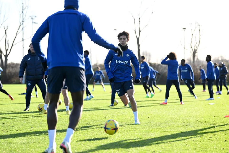 Joao Felix in Chelsea training: (Chelsea FC via Getty Images)