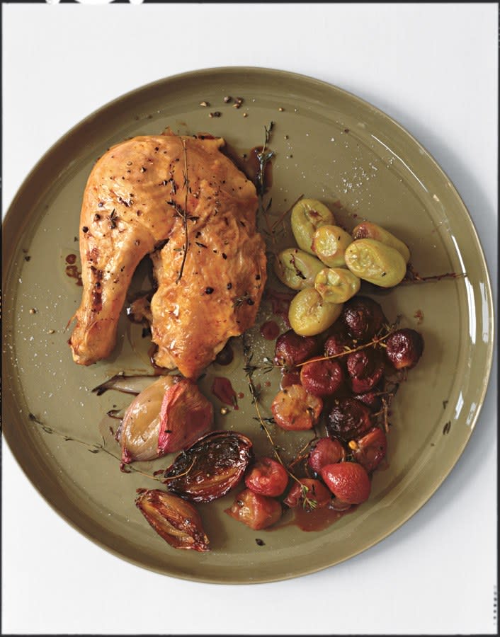 Chicken with Roasted Grapes and Shallots