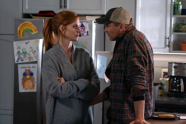 <p>Chris Large/Netflix</p> Sarah Rafferty as Katherine and Marc Blucas as George in Netflix's 'My Life with the Walter Boys'