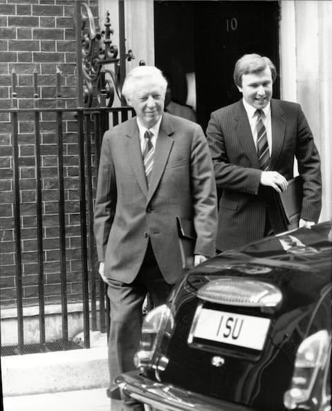 Leonid Zamyatin, as Ambassador to London, leaving Downing Street after talks with Margaret Thatcher - Credit: Jenny Goodall/ANL/REX