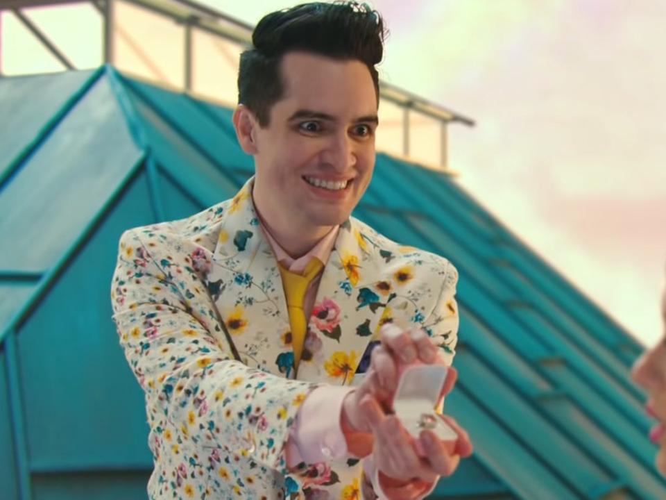 Brendon Urie in the music video for "Me!"