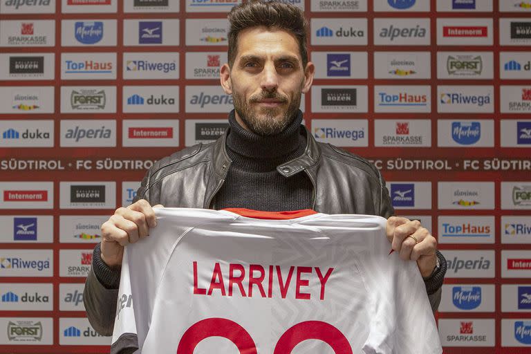 Joaquin Larrivey, el único argentino de FC Sudtirol; llegó al club hace un mes y jugó cuatro partidos; hasta ahora, no convirtió goles