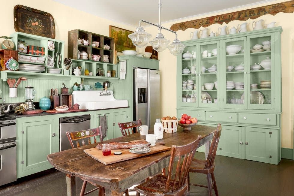 mint retro farm kitchen