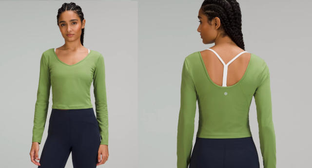 Lululemon Ready Set Go Green Cold Shoulder Top 2