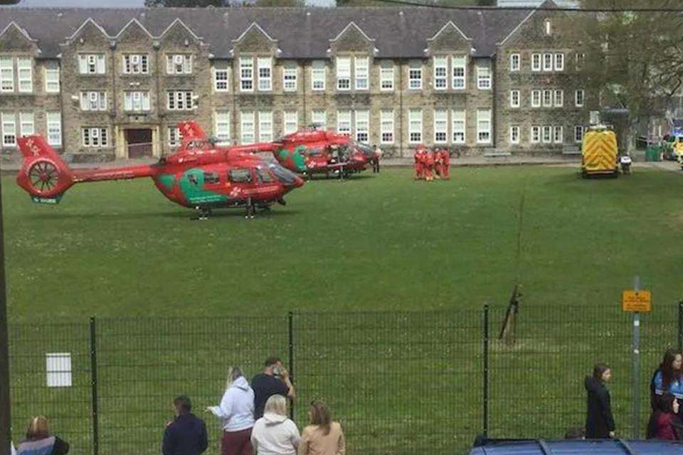 Air ambulances were seen attending the incident (Newyddion S4C wales)