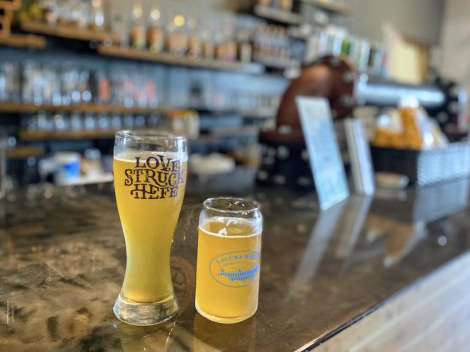 Two beers on a bar at Ranger Creek Brewing & Distilling