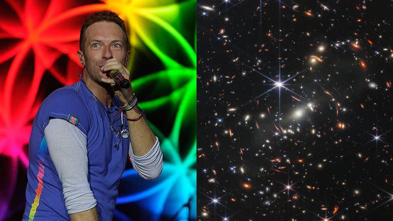 Coldplay proyectó las imágenes tomadas por el telescopio Webb mientras cantaba su mítica canción “A Sky Full of Stars”