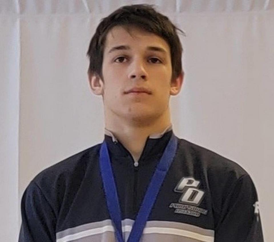 Philipsburg-Osceola’s Marcus Gable was the lone Centre County wrestler to secure a Laurel Highlands Athletic Conference title on Saturday at Tyrone. Gable won by injury default over Bishop McCort’s Sam Herring in 2:00. Photo provided