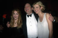 <p>Remember when Madge and Gwyneth were besties? They posed with Weinstein at the 1998 bash, ahead of Paltrow’s breakthrough role in <em>Shakespeare in Love</em>. (Photo: Patrick McMullan/Patrick McMullan via Getty Images) </p>
