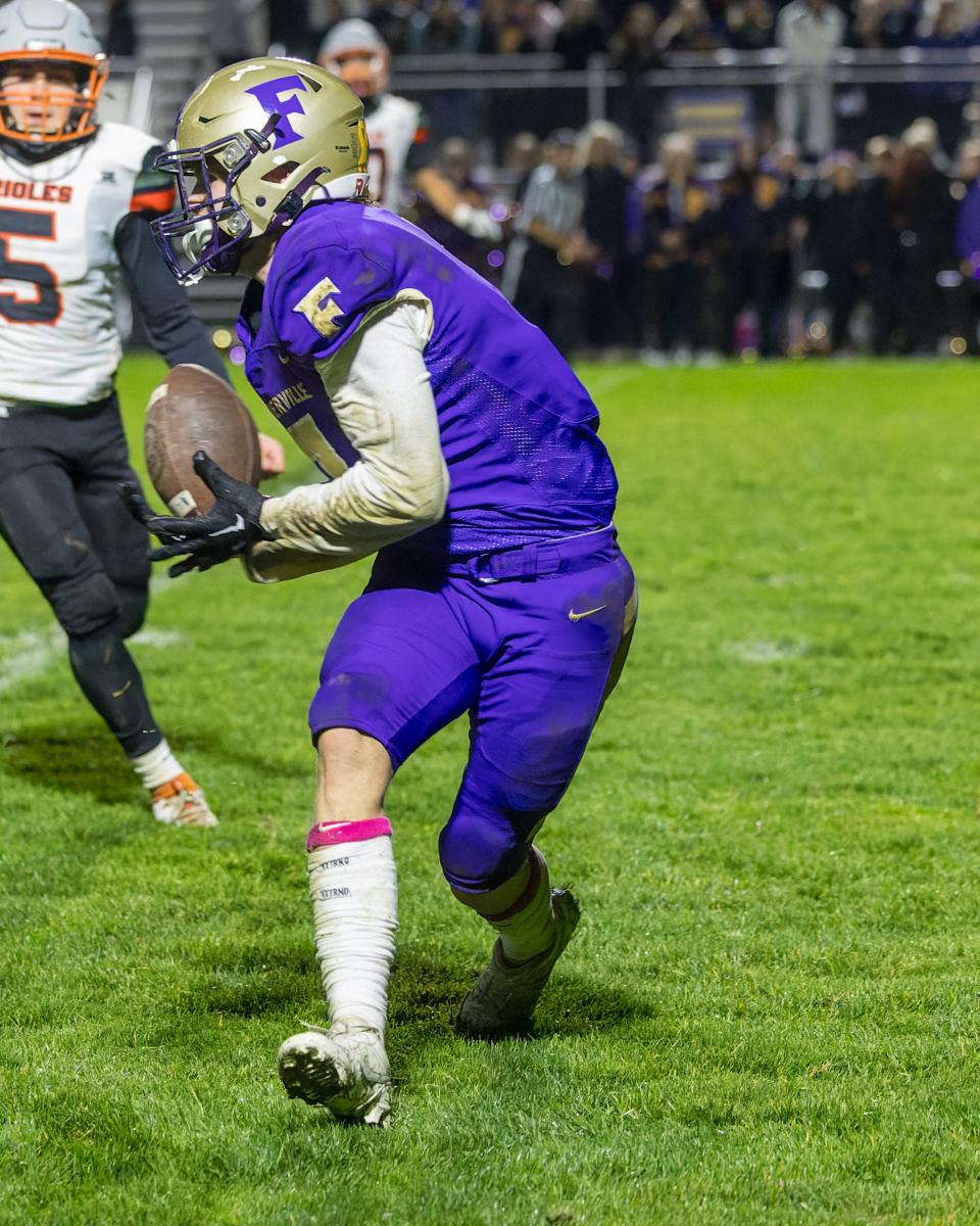 Fowlerville's Will Shrader led Livingston County with seven touchdown catches.