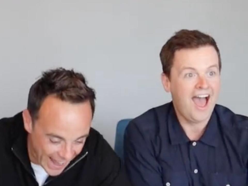 Ant and Dec being shown this year’s ‘I’m a Celebrity' contestants (Twitter)