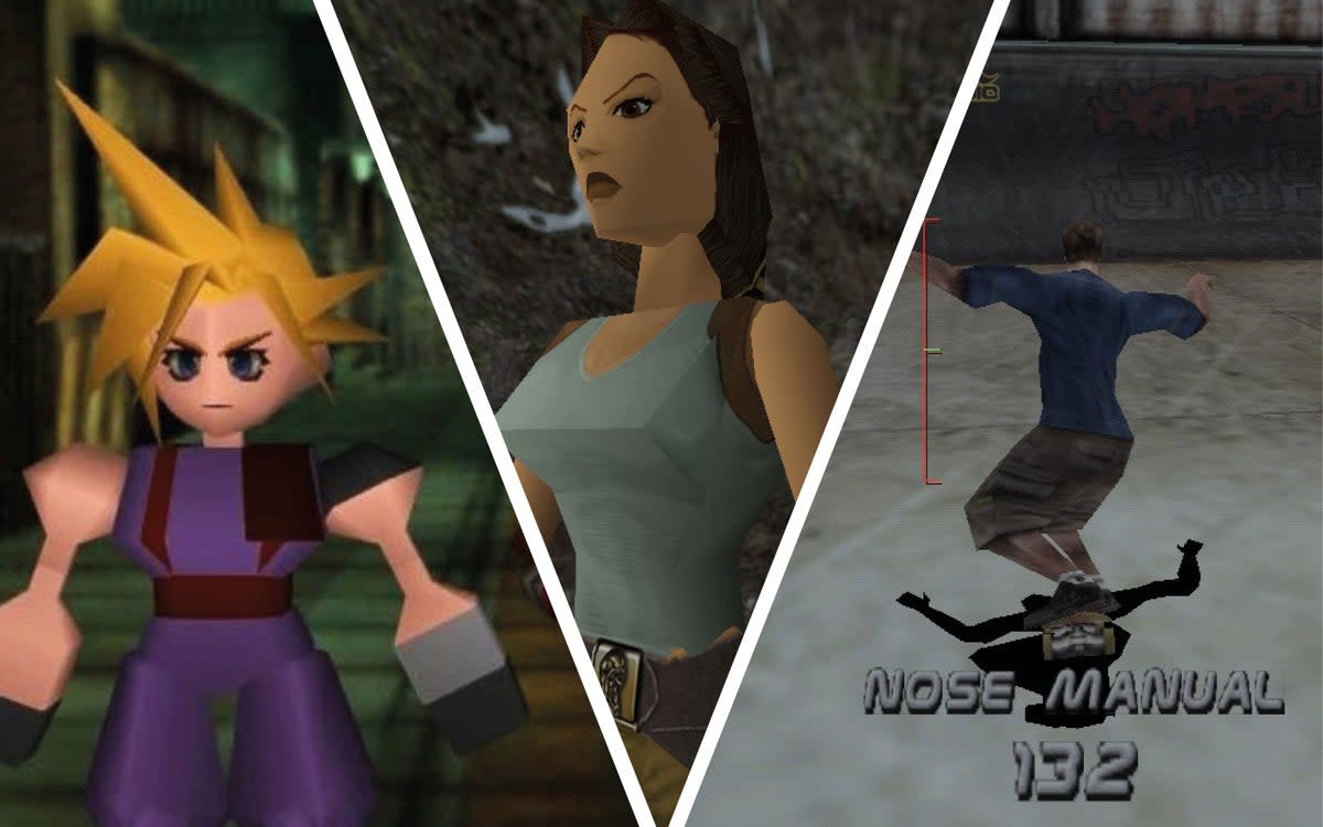 Final Fantasy VII, Tomb Raider, and Tony Hawk’s Pro Skater 2 are among the best PS1 games. (ES COMPOSITE)