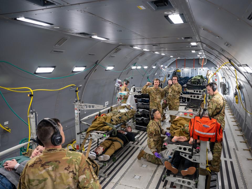 Airmen from Team McConnell's 344th Air Refueling Squadron performed their first real-world Aeromedical Evacuation April 15, 2023.