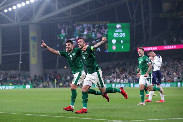 The Republic of Ireland celebrate their equaliser